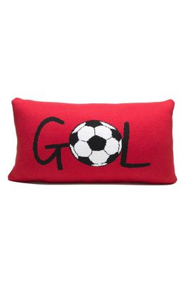 RIAN TRICOT Gol Soccer Rectangular Throw Pillow in Dark Red