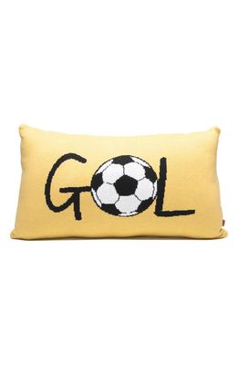 RIAN TRICOT Gol Soccer Throw Pillow in Dark Yellow