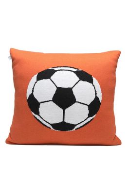 RIAN TRICOT Soccer Ball Accent Pillow in Dark Orange