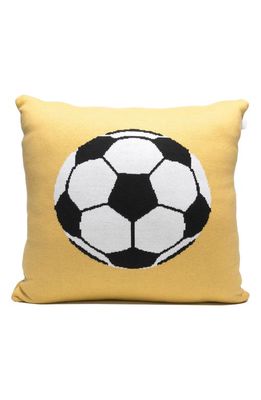 RIAN TRICOT Soccer Ball Accent Pillow in Dark Yellow