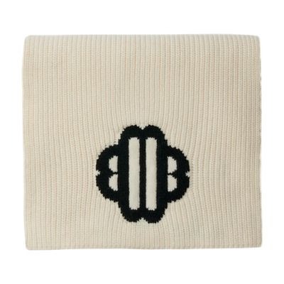 Rib-knit scarf in wool blend