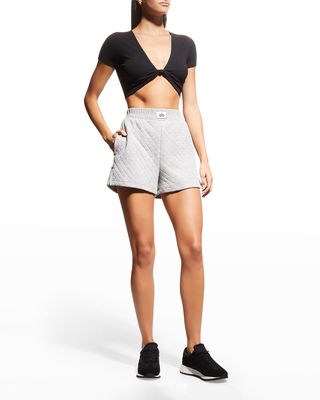Ribbed Knotty Short Sleeve Crop Top