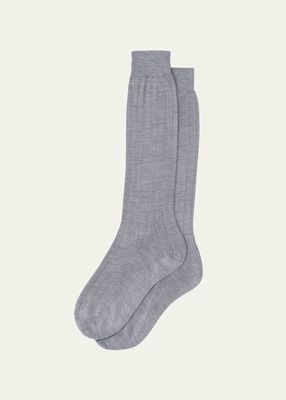 Ribbed Silk Socks