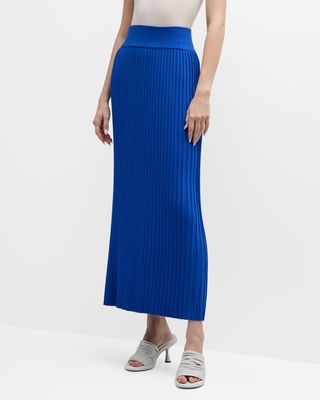 Ribbed Soft-Knit Maxi Skirt