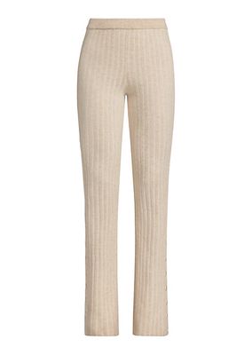 Ribbed Wool & Cashmere Pants