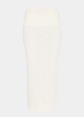 Ribbed Wool-Cashmere Maxi Skirt