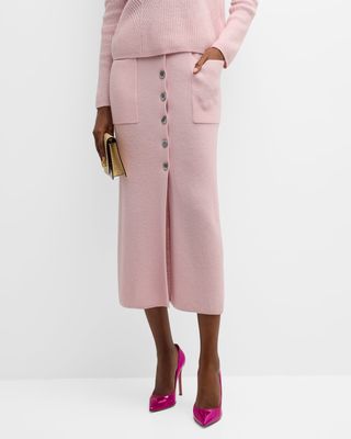 Ribbed Wool-Cashmere Midi Skirt