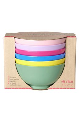 Rice by Rice Set of 6 Assorted Melamine Bowls in Pink Assorted