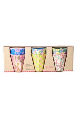 Rice by Rice Set of 6 Assorted Melamine Tumblers in Flower Me Happy