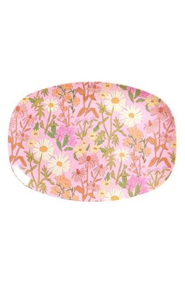 Rice by Rice Set of Four Oblong Melamine Plates in Daisy Dearest