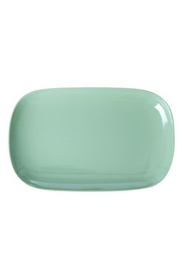 Rice by Rice Set of Four Oblong Melamine Plates in Green