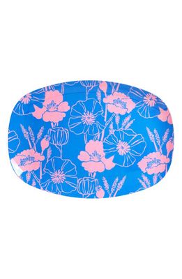 Rice by Rice Set of Four Oblong Melamine Plates in Poppies Love
