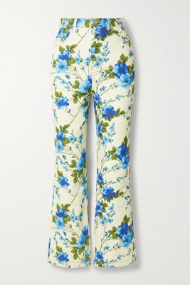 Richard Quinn - Floral-print High-rise Straight-leg Jeans - White