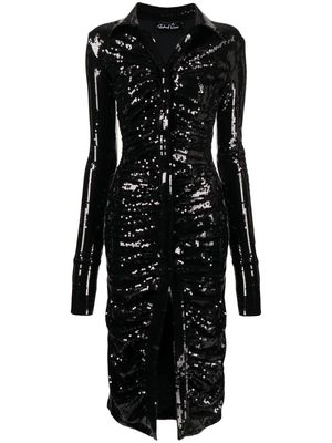 Richard Quinn sequinned mid-length dress - Black