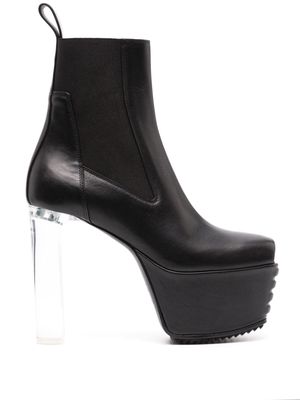 Rick Owens 160mm open-toe leather heeled boot - 90 BLACK
