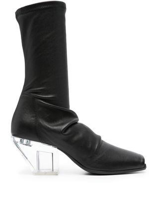 Rick Owens 75mm open-toe leather boots - Black