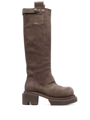 Rick Owens 80mm knee-high leather boots - Brown