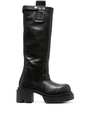 Rick Owens 80mm polished-leather knee-high boots - Black