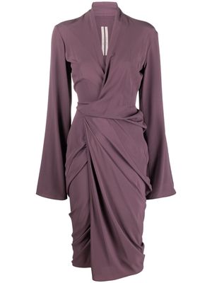 Rick Owens Abito draped long-sleeve dress - Purple