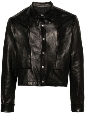 Rick Owens Alice Strobe leather shirt jacket - Black