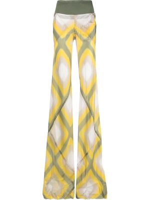 Rick Owens all-over graphic-print trousers - Yellow