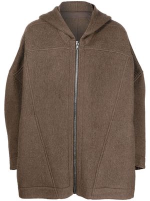 Rick Owens alpaca-wool hooded coat - Brown