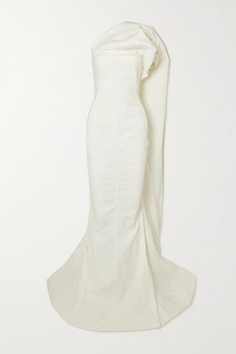Rick Owens - Aphrodite Cape-effect Cotton-blend Lamé Gown - White