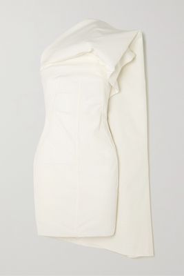 Rick Owens - Aphrodite One-shoulder Cape-effect Cloqué Mini Dress - White