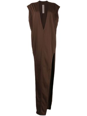 Rick Owens Arrowhead sleeveless cotton maxi dress - Brown