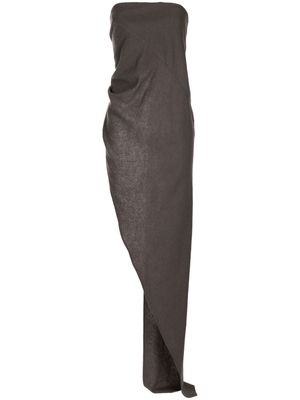 Rick Owens asymmetric-design wool top - Brown