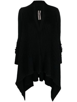 Rick Owens asymmetric hem cardigan - Black