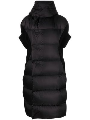Rick Owens asymmetric hooded padded coat - Black