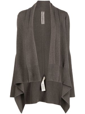 Rick Owens asymmetric knitted cardigan - Grey
