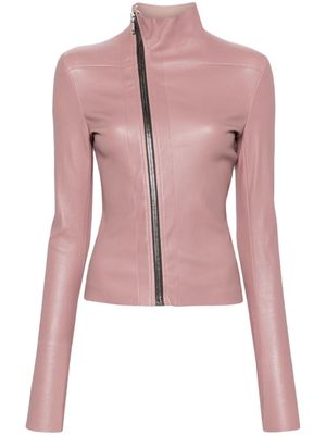 Rick Owens asymmetric leather jacket - Pink