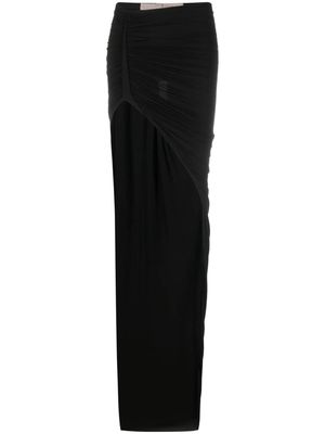 Rick Owens asymmetric maxi skirt - Black