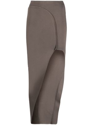 Rick Owens asymmetric mid-length skirt - Grey