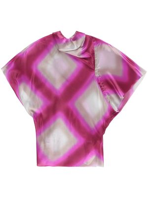 Rick Owens asymmetric short-sleeve blouse - Pink