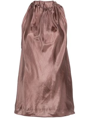 Rick Owens Bag gathered-detail silk blouse - Pink