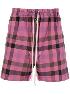 Rick Owens Bela Boxers check-print shorts - Pink