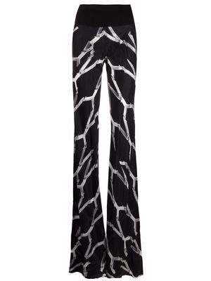 Rick Owens bias-cut wide-leg trousers - Black