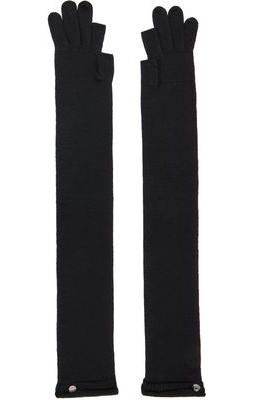 Rick Owens Black Wool Opera Gloves