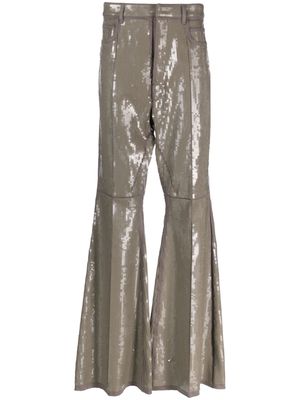 Rick Owens Bolan sequin-embellished flared trousers - Green