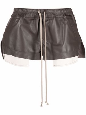 Rick Owens boxers leather drawstring shorts - Neutrals