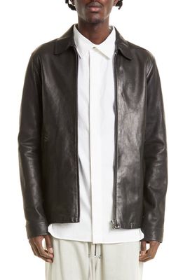 Rick Owens Brad Lambskin Leather Jacket in Black
