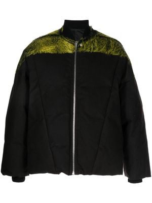 Rick Owens brushed-effect panelled padded jacket - Black