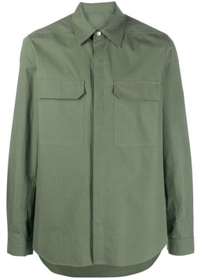 Rick Owens button-front long-sleeved overshirt - Green