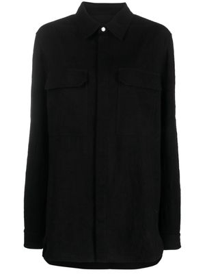 Rick Owens button-up virgin wool shirt - Black