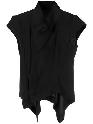 Rick Owens cap-sleeve asymmetric T-shirt - Black