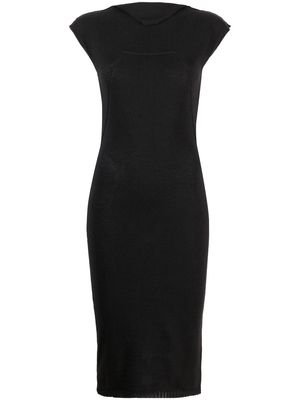 Rick Owens cap-sleeve knitted midi dress - Black