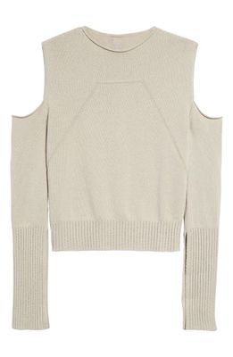 Rick Owens Cape Cutout Sleeve Sweater in Pearl